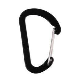 Mini Flat Carabiner Clips Aluminium D Shape Locking Carabine Keychain for Camping Travelling Hiking Keychains Keyring Outdoor