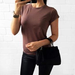 Women's Blouses Shirts Women's t-shirt solid color pink black brown casual t-shirt hipster summer woman t shirt oversize dropshipping P230506