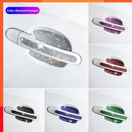 8pcs Universal Car Door Handle Sticker Decal Warning Diamond Auto Strip Driving Safety Bling Car Accessories for Girls Wholesale