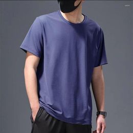 Men's T Shirts Summer Men's Tee Shirt Mesh Ice Silk Quick-drying T-shirt For Men Sport Tops Casual O-neck Stretch Short Sleeve