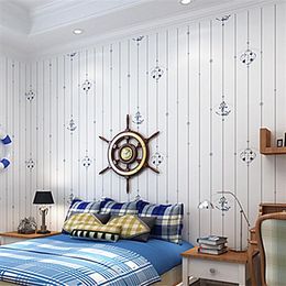 Wallpapers Mediterranean Style Non-woven Wallpaper Children's Room Cartoon Professional Construction High-end Home Decoration