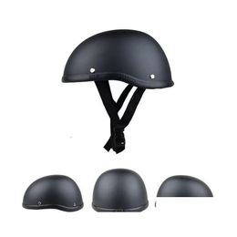 Motorcycle Helmets Helmet For Vintage Half Face Mtb Bike Cruiser Scooter Matte Black Accessories Casco Moto Drop Delivery Mobiles Mo Dhfvr