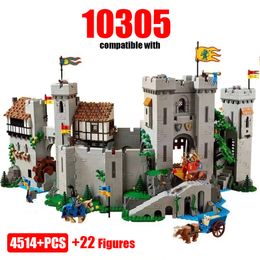 Blocks Lion King Castle10305 Building Knights Mediaeval Castle Bricks Set Constuction Toys For Children Birthday Gifts 230506