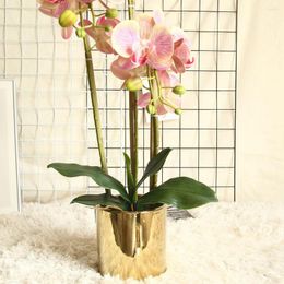 Decorative Flowers Phalaenopsis Leaf Orchid Artificial Flower Plant Wedding Decoration Ins Wind Table Decorations Home Desktop