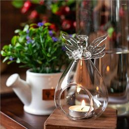 Candle Holders Angel Glass Set Tealight Holder Home Decor Wedding Table Centrepieces Crystal Dinner Setting