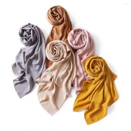 Scarves High Quality Soft Chiffon Muslim Hijab Long Shawls Scarf Women Solid Colour Head Wraps Jersey Ladies Hijabs Big Size