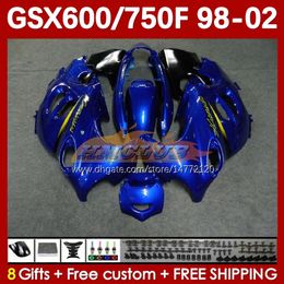 Body For SUZUKI KATANA GSX600F GSXF600 GSXF750 GSXF 600 750 CC 98 99 00 01 02 169No.23 600CC 750CC GSX750F GSXF-600 GSXF-750 1998 1999 2000 2001 2002 Fairing glossy blue