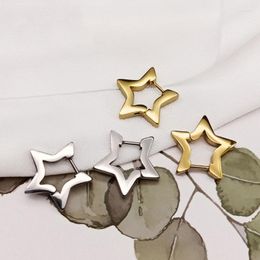 Hoop Earrings Stainless Steel Pentagram Star Ear Stud Sweet Cool Jewellery Fashion Piercing Birthday Gift