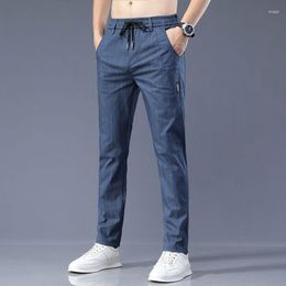 Men's Pants Summer Ice Silk Men's Ultra-thin Cooling Quick-drying Sports Casual Elastic Loose Straight Trousers BS09