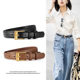 Belts Chao Brand Belt Ladies Leather Jeans With Coat Sweater Joker Fashion Black Premium Decorative