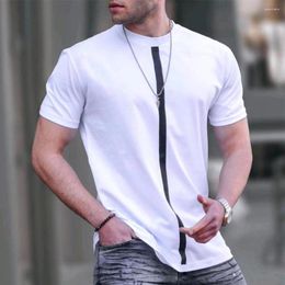 Men's T Shirts Men Casual Short Sleeve Round Neck Slim Fit Muscle Tops Workout Tee T-shirt