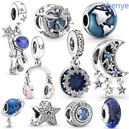 925 Silver Fit Pandora Charm Explore The Planet Series Charms Dangle Fashion Charms Set Pendant DIY Fine Beads Jewellery