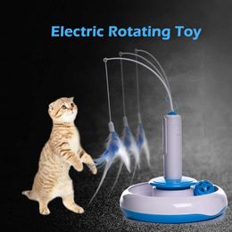 Toys Cat Toy Cat Puzzle Pet Fun Electric Automatic Rotating Play Interactive IQ Training Toys Plush For Kitty Cat Scratching Toy