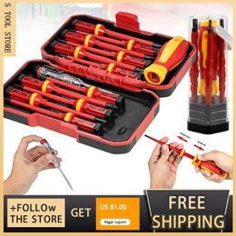 Schroevendraaier 5/7/13pcs 1000V Changeable Insulated Screwdrivers Set with Magnetic Slotted Phillips Pozidriv Torx Bits Electrician Repair Tools