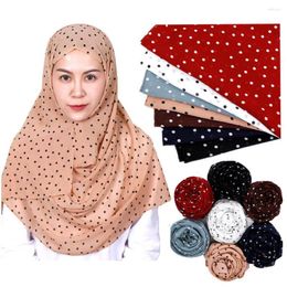 Scarves (12 Pieces/lot) 2023 Arrival Muslim Chiffon Dot Scarf Islamic Hijab Shawls Size 185 70cm GYW95