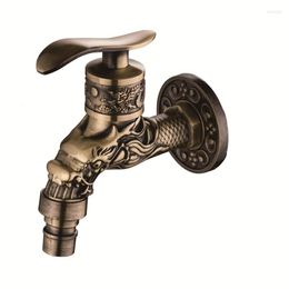 Kitchen Faucets Antique Bronze Bibcock Garden Wall Mounted Decorative Tap Home Use Small Single Hole Outdoor Water Faucet Zinc Alloy