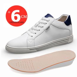 Man Sneakers Elevator Shoes Height Increase Shoes for Men Height Increasing Shoes Insole 6cm White Black