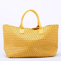 Evening Bags Woven Handbags Imitation Sheepskin Star Shoulder Large Capacity Bucket Tote Women Fuax Leather 230505