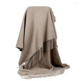 Scarves Cashmere Scarf Women Female Warm Soft Autumn Winter Double-sided Water Ripple ;arge Stoles Thick Pashmina Long Shawl 200