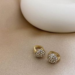 Hoop Earrings & Huggie Bling Minimalist Rhinestone Ball Small Hoops Clear Crystal Disco Beaded Charm For Women PartyHoop