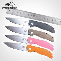 Messen FREETIGER Folding Knife 420 Blade Nylon Fibre Handle Hunting Survival Tactical Green Pink Pocket Knife Women's EDC Tool FT801