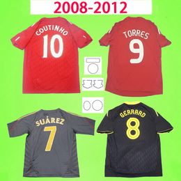 2008 2009 2010 2011 2012 soccer jerseys Retro 08 09 10 11 12 vintage football shirts classic home away red black GERRARD TORRES COUTINHO SUAREZ S-2XL