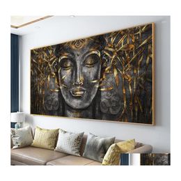 Paintings Abstract Buddhism Posters And Prints Wall Art Canvas Painting Buddhist Pictures For Living Room Home Buddha Decoration Dro Dh1Xp