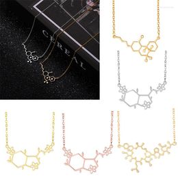 Pendant Necklaces Molecular Necklace Geometric Elements Pendent For Woman Fashion Thin Chain Jewelry Accessories Friend Gift