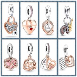Charms Two Tone Happy Anniversary Charm Passionate Shiny Eternity Symbol Heart Suitable For Necklace Bracelet Jewelry JewelryCharms