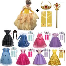 Girl Dresses Cosplay Princess Costume For Girls Kids Halloween Carnival Party Fancy Dress Up Children Clothes Christmas Disguise