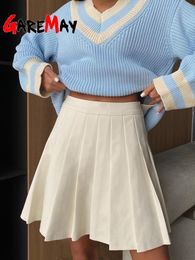 Skirts Women's Short Skirt Pleated High Waist Mini Tennis Skirt with Shorts Solid Casual A Line School Summer Skirts for Women 230505