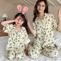 Family Matching Outfits Mom and Daughter Matching Pyjamas Set Family Sleepwear Summer Parent-child Homewear Women Mama and Baby Boy Girl Night Wear 230506