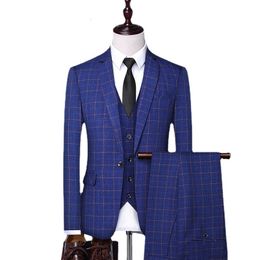 Men's Suits Blazers Blazer Vest Trousers Fashion Business Slim Casual Groomsmen Dresses Various Optional Formal 3 Piece Sets 230506