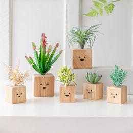 Decorative Objects Figurines Creative simulation green plant ornaments ins desk layout small objects decoration wood crafts 230506