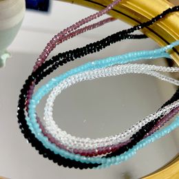 40+5cm boho beach crystal glass seed beaded bead choker necklace for women