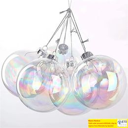 Glass Hanging Ball Christmas Decorations Tree Drop Ornaments Iridescent Ball Baubles Sphere Home Mall Pendant Decoration