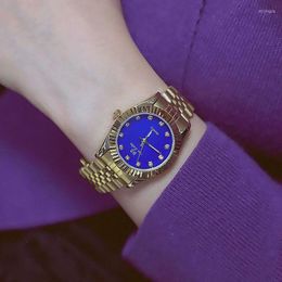 Wristwatches Classic Gold Watch Female 2023 Elegant Dress Ladies Wrist Watches Waterproof Quartz Women Montre Femme