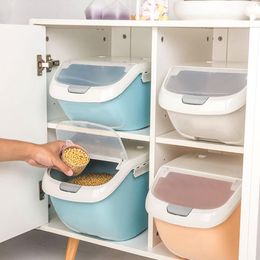 Organisation Home Rice Storage Box Grain Cereal Dispenser Flip Lid Food Organiser Container Kitchen Sealed Bucket Insectproof Organizadores
