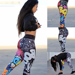 Yoga Outfits Pant Leggings Sports Fitness Clothing Female Tights Trousers Gym Stockings Seamless Bodysuit Breathable Cartoon Lett 230505