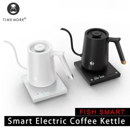 Tools TIMEMORE Store Fish Smart Electric Coffee Kettle Gooseneck 600800ml 220V Flash Heat Temperature Control Pot For Kitchen