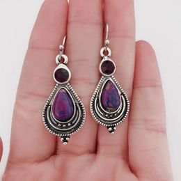 Dangle Earrings & Chandelier Fashion Europe Style Lady Water Drop Vintage Purple Stone Earring Jewelry For Women Party GiftDangle