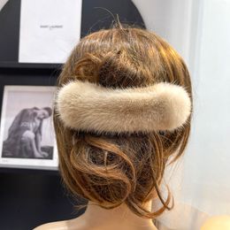 14cm Cute Women Girls Real Mink Fur Hair Clip Hair Claw Hair Pin Bobby Pin Gift