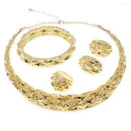 Necklace Earrings Set Selling Latest Brazilian Gold Plated Jewellery Woman Ring Earring Wedding
