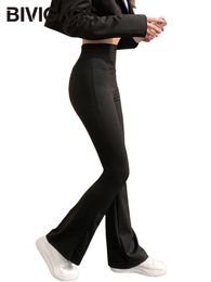 Women's Pants s BIVIGAO Shark Flared Black Elastic Slim High Waist Sexy Horseshoe Micro Casual Fashion leggings 230506