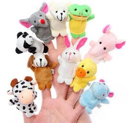 500pcs Party Cute Cartoon Biological Animal Finger Puppet Plush Toys Child Baby Favour Dolls Wedding Gift