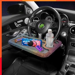 Diamond Car Table Steering Wheel Table Auto Food Beverage Coffee Tray Portable Laptop Tablet Holder Tray Car Bling Accessories