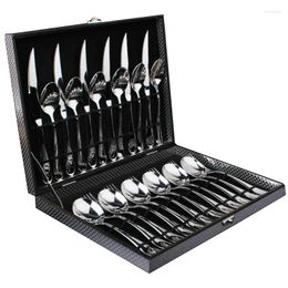 Dinnerware Sets Luxurious Ecofriendly Thicken Set Stainless Steel Knife Spoon And Fork Flatware Cutlery 24 Piece Gift Box