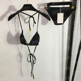 Vintage Bikinis Swimwear Womens Sexy Split Metal Buckle Swimsuits Summer Pool Party Spa Bra Briefs Fashion Underwear