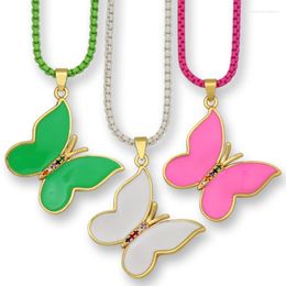 Pendant Necklaces Simple Oblique Butterfly Necklace For Women Street Style Korean Fashion Statement Jewelry Gifts