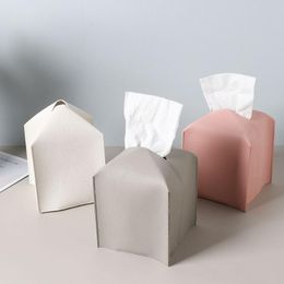 Tissue Boxes & Napkins PU Leather Box Napkin Dispenser For Car Kitchen Towel Office Bag Toilet Paper